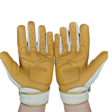 Load image into Gallery viewer, WRAP AROUND CUFF BATTING GLOVES WHITE