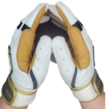 Load image into Gallery viewer, WRAP AROUND CUFF BATTING GLOVES WHITE
