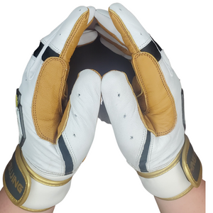 WRAP AROUND CUFF BATTING GLOVES WHITE