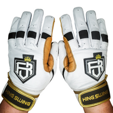 Load image into Gallery viewer, WRAP AROUND CUFF BATTING GLOVES WHITE
