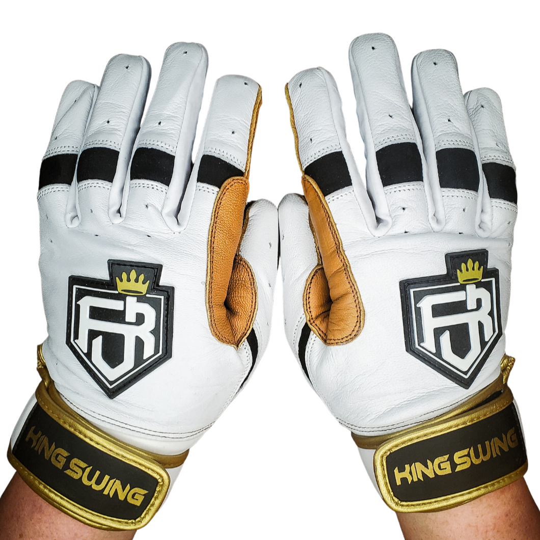 WRAP AROUND CUFF BATTING GLOVES WHITE