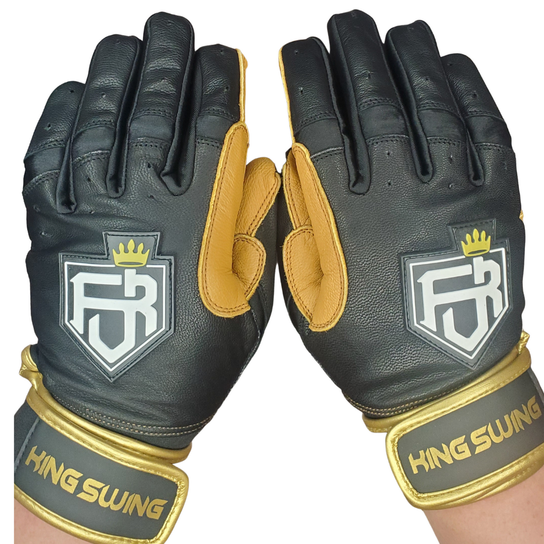 WRAP AROUND CUFF BATTING GLOVES BLACK