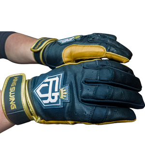 WRAP AROUND CUFF BATTING GLOVES BLACK